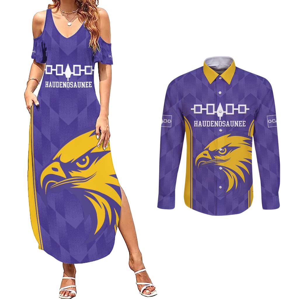 Custom Haudenosaunee Lacrosse Couples Matching Summer Maxi Dress and Long Sleeve Button Shirt 2025 Go Nationals