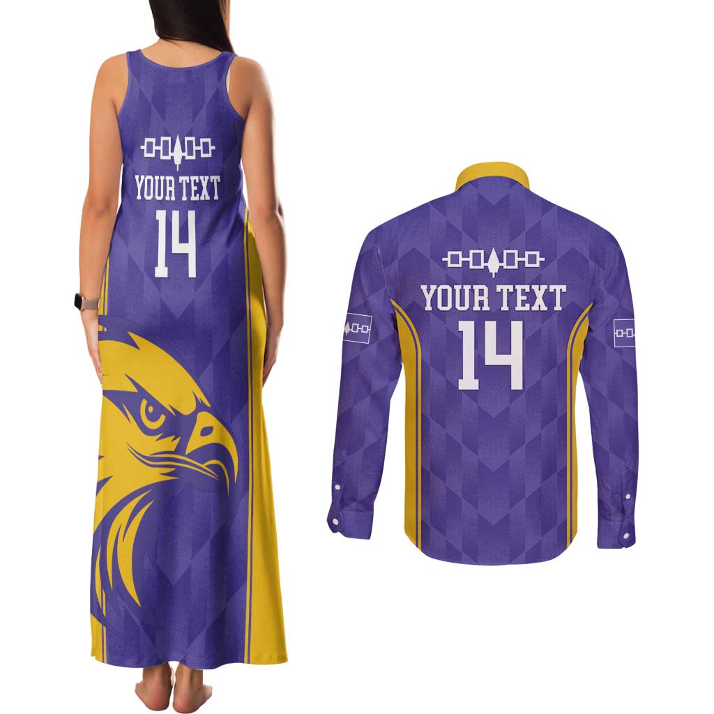 Custom Haudenosaunee Lacrosse Couples Matching Tank Maxi Dress and Long Sleeve Button Shirt 2025 Go Nationals