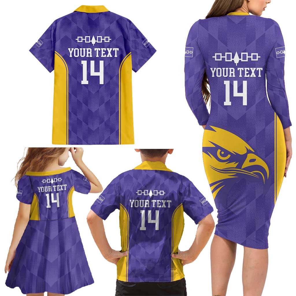 Custom Haudenosaunee Lacrosse Family Matching Long Sleeve Bodycon Dress and Hawaiian Shirt 2025 Go Nationals