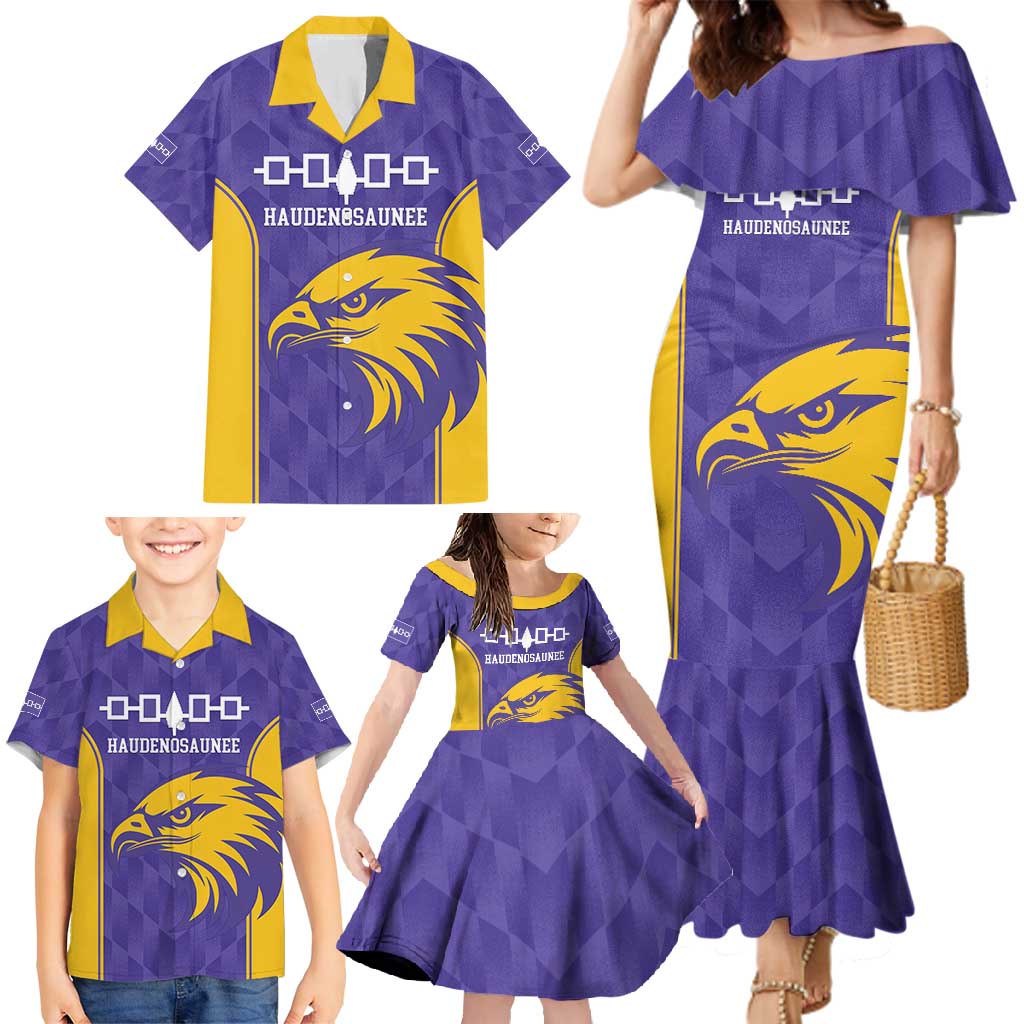 Custom Haudenosaunee Lacrosse Family Matching Mermaid Dress and Hawaiian Shirt 2025 Go Nationals