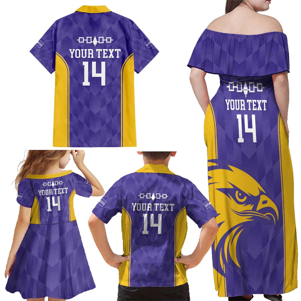 Custom Haudenosaunee Lacrosse Family Matching Off Shoulder Maxi Dress and Hawaiian Shirt 2025 Go Nationals