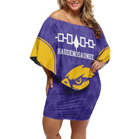 Custom Haudenosaunee Lacrosse Family Matching Off Shoulder Short Dress and Hawaiian Shirt 2025 Go Nationals