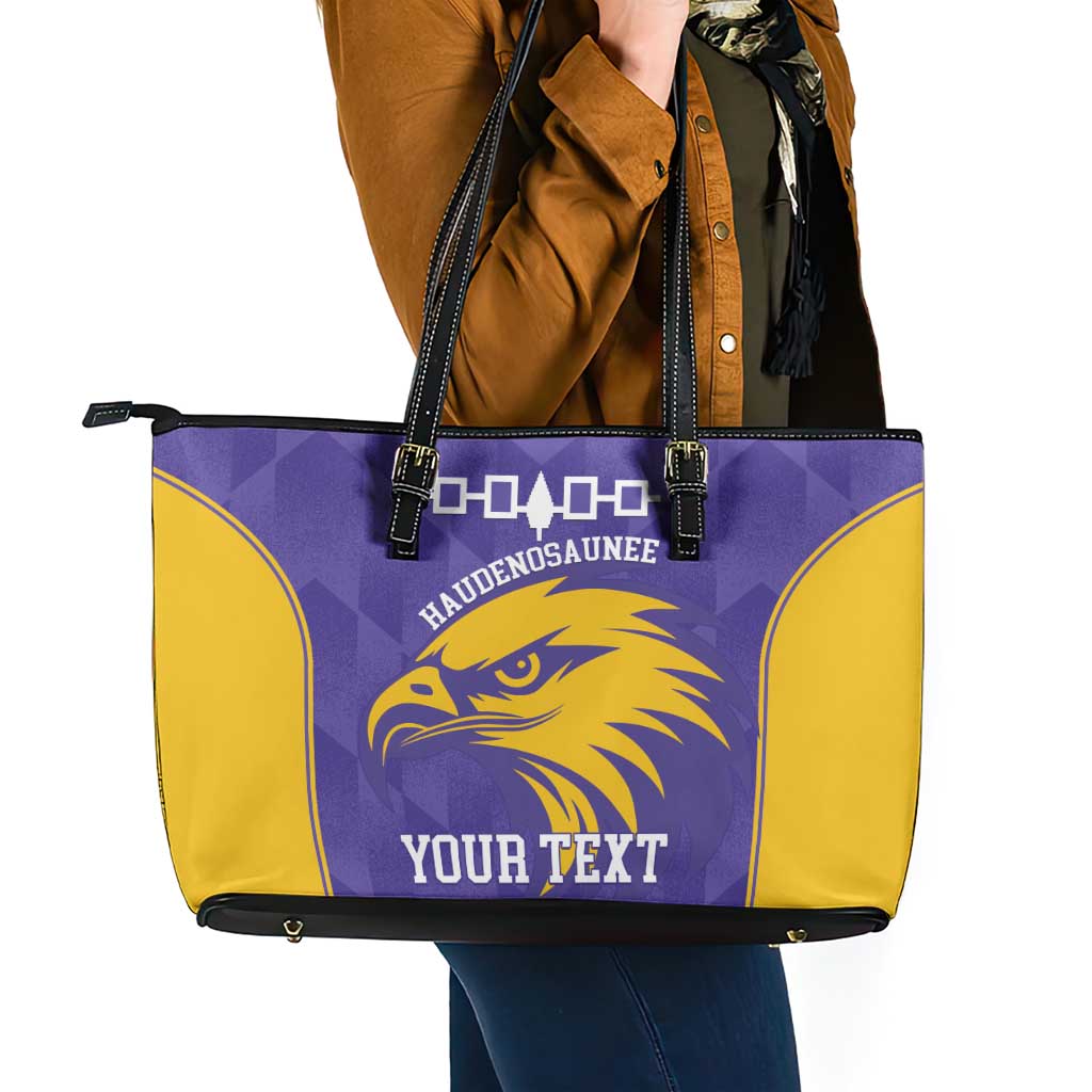 Custom Haudenosaunee Lacrosse Leather Tote Bag 2025 Go Nationals