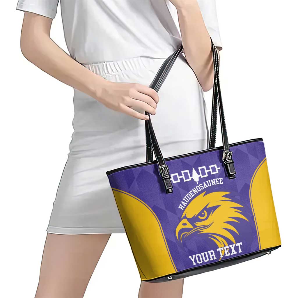 Custom Haudenosaunee Lacrosse Leather Tote Bag 2025 Go Nationals