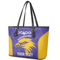 Custom Haudenosaunee Lacrosse Leather Tote Bag 2025 Go Nationals