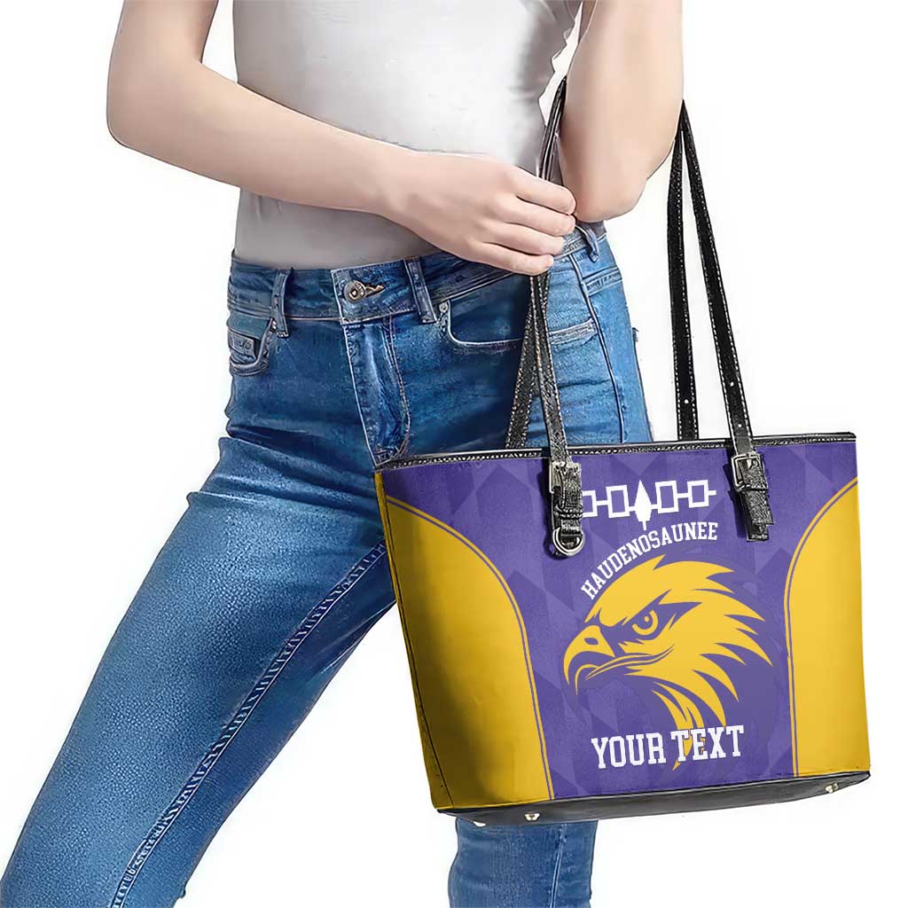 Custom Haudenosaunee Lacrosse Leather Tote Bag 2025 Go Nationals