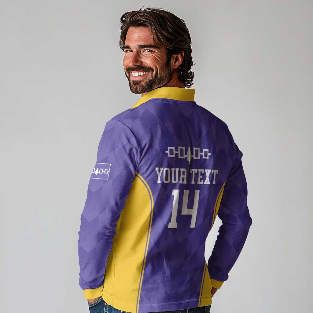 Custom Haudenosaunee Lacrosse Long Sleeve Polo Shirt 2025 Go Nationals