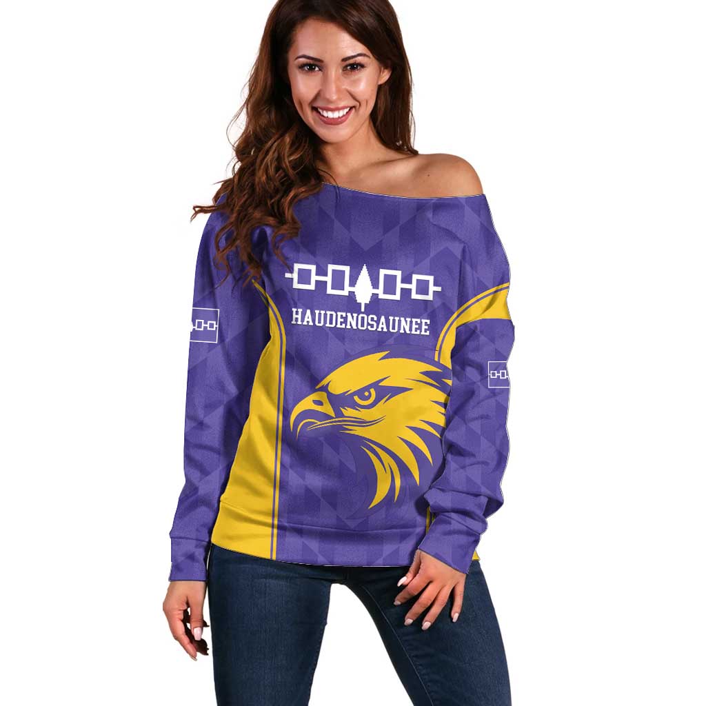 Custom Haudenosaunee Lacrosse Off Shoulder Sweater 2025 Go Nationals