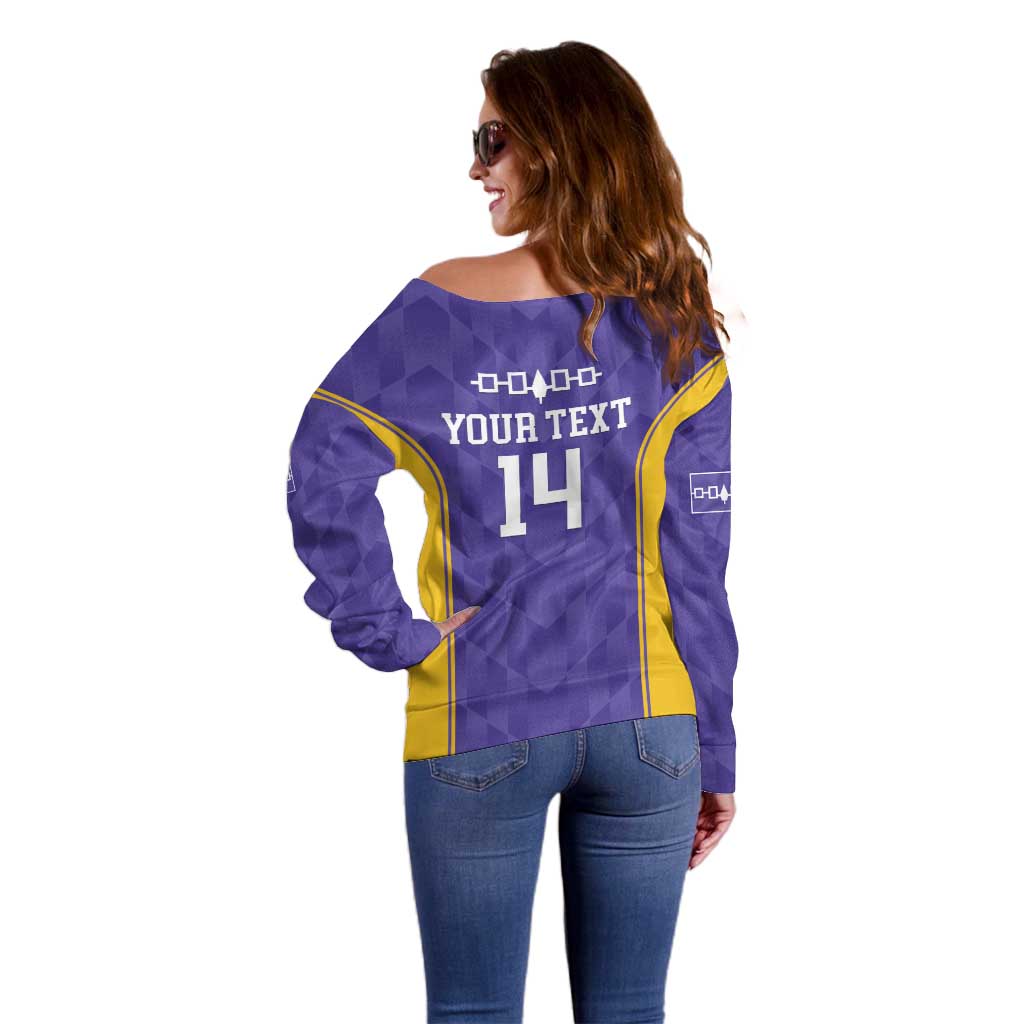 Custom Haudenosaunee Lacrosse Off Shoulder Sweater 2025 Go Nationals