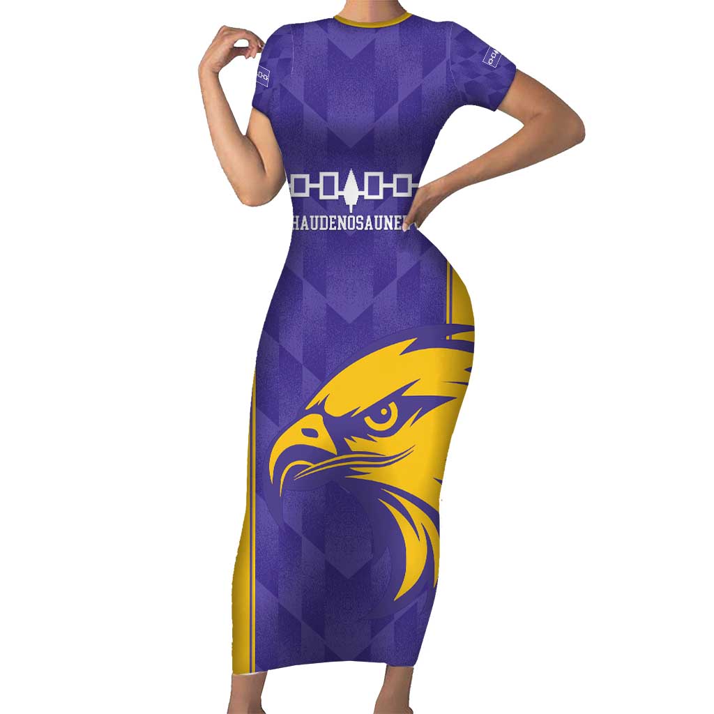 Custom Haudenosaunee Lacrosse Short Sleeve Bodycon Dress 2025 Go Nationals