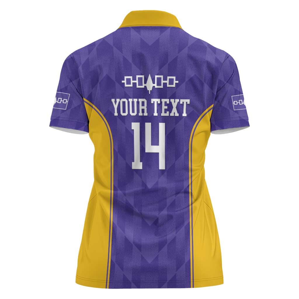 Custom Haudenosaunee Lacrosse Women Polo Shirt 2025 Go Nationals