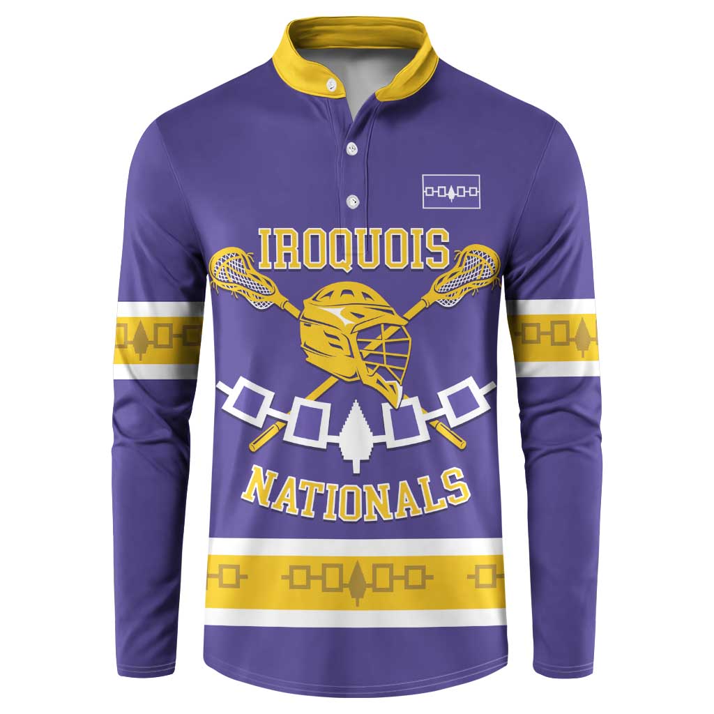 Custom Iroquois Lacrosse Button Sweatshirt Haudenosaunee Nationals