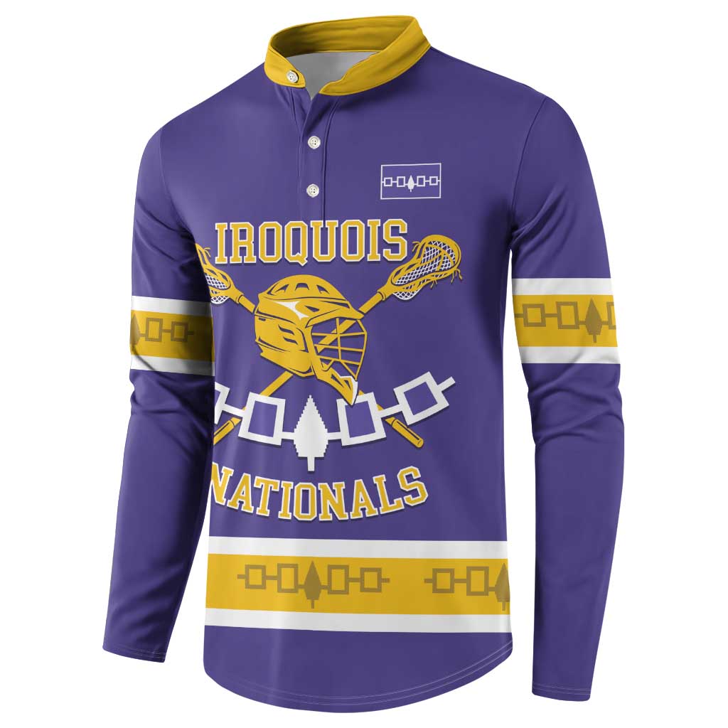 Custom Iroquois Lacrosse Button Sweatshirt Haudenosaunee Nationals