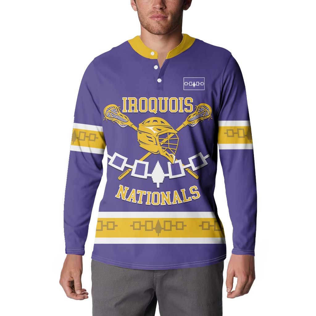 Custom Iroquois Lacrosse Button Sweatshirt Haudenosaunee Nationals