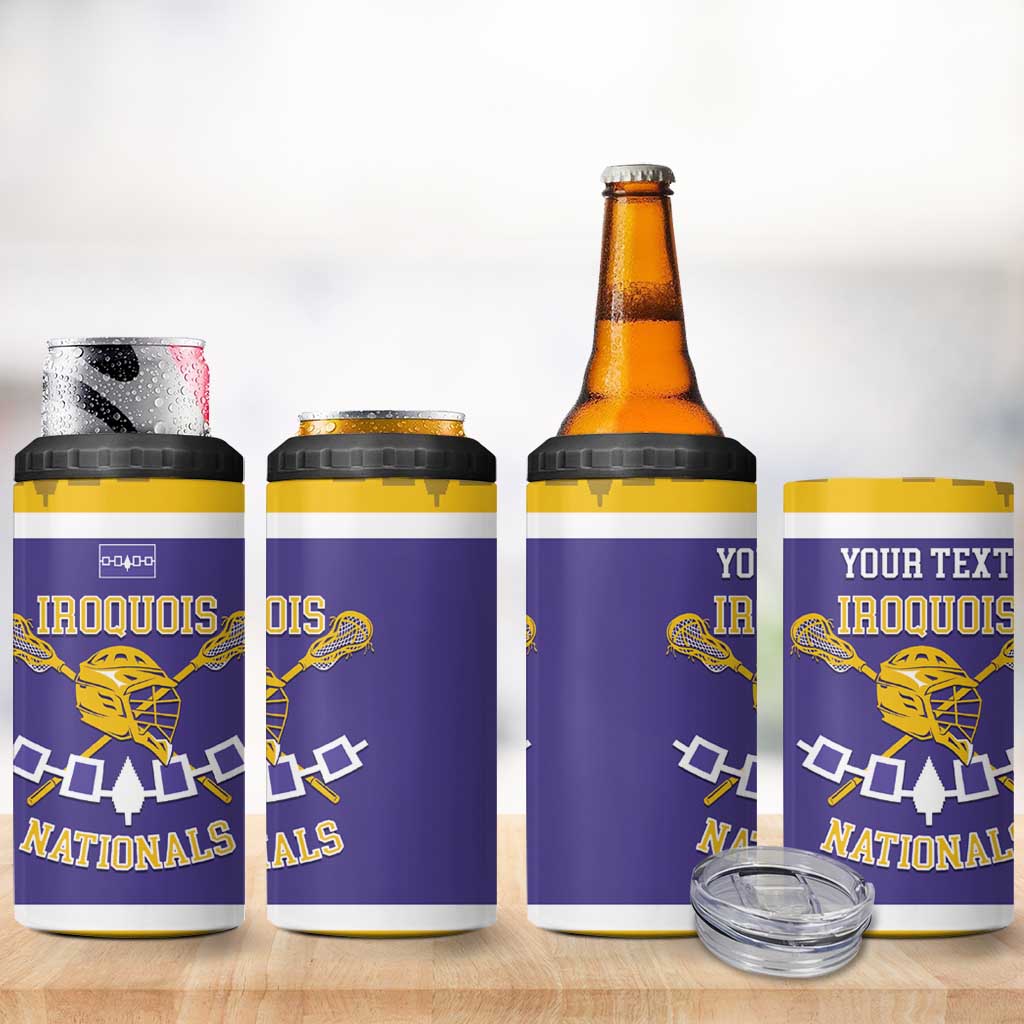 Custom Iroquois Lacrosse 4 in 1 Can Cooler Tumbler Haudenosaunee Nationals