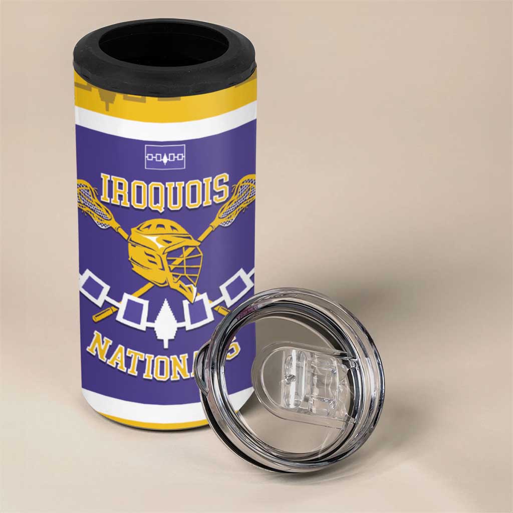 Custom Iroquois Lacrosse 4 in 1 Can Cooler Tumbler Haudenosaunee Nationals