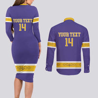 Custom Iroquois Lacrosse Couples Matching Long Sleeve Bodycon Dress and Long Sleeve Button Shirt Haudenosaunee Nationals