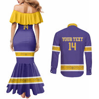 Custom Iroquois Lacrosse Couples Matching Mermaid Dress and Long Sleeve Button Shirt Haudenosaunee Nationals