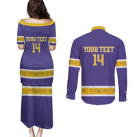Custom Iroquois Lacrosse Couples Matching Puletasi and Long Sleeve Button Shirt Haudenosaunee Nationals