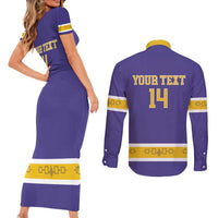 Custom Iroquois Lacrosse Couples Matching Short Sleeve Bodycon Dress and Long Sleeve Button Shirt Haudenosaunee Nationals