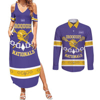 Custom Iroquois Lacrosse Couples Matching Summer Maxi Dress and Long Sleeve Button Shirt Haudenosaunee Nationals