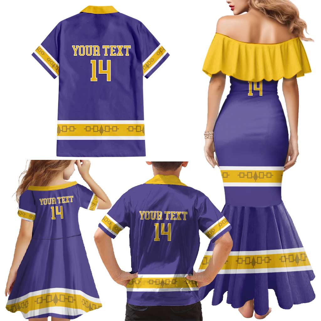Custom Iroquois Lacrosse Family Matching Mermaid Dress and Hawaiian Shirt Haudenosaunee Nationals