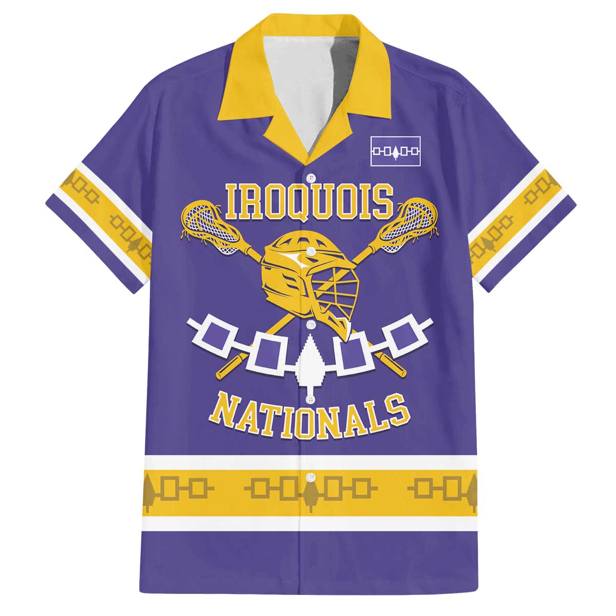 Custom Iroquois Lacrosse Family Matching Off The Shoulder Long Sleeve Dress and Hawaiian Shirt Haudenosaunee Nationals