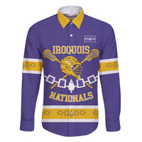 Custom Iroquois Lacrosse Family Matching Off The Shoulder Long Sleeve Dress and Hawaiian Shirt Haudenosaunee Nationals