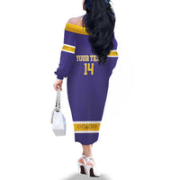 Custom Iroquois Lacrosse Family Matching Off The Shoulder Long Sleeve Dress and Hawaiian Shirt Haudenosaunee Nationals