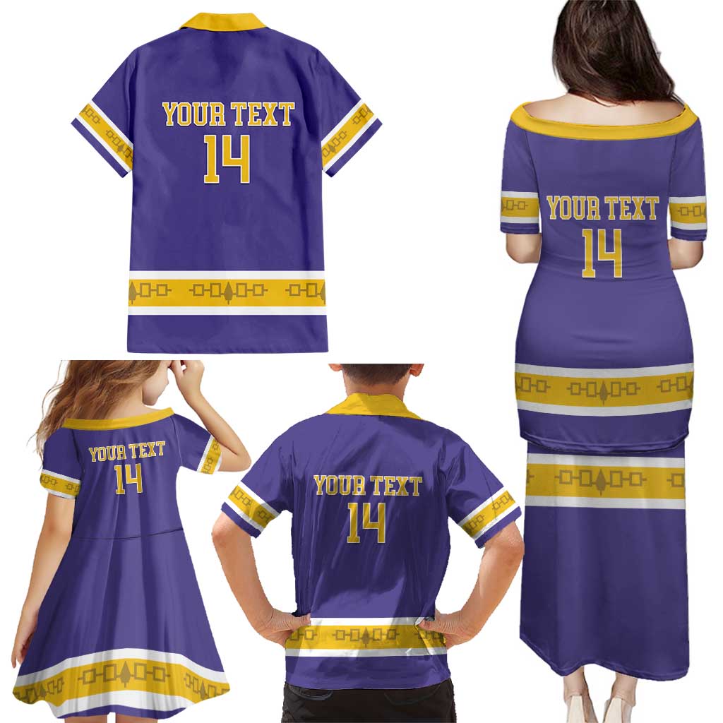 Custom Iroquois Lacrosse Family Matching Puletasi and Hawaiian Shirt Haudenosaunee Nationals
