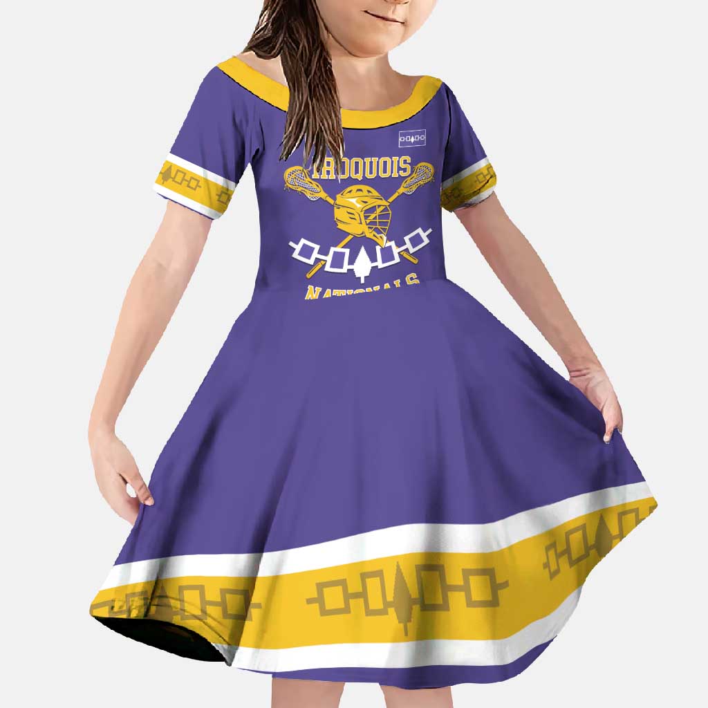 Custom Iroquois Lacrosse Family Matching Short Sleeve Bodycon Dress and Hawaiian Shirt Haudenosaunee Nationals