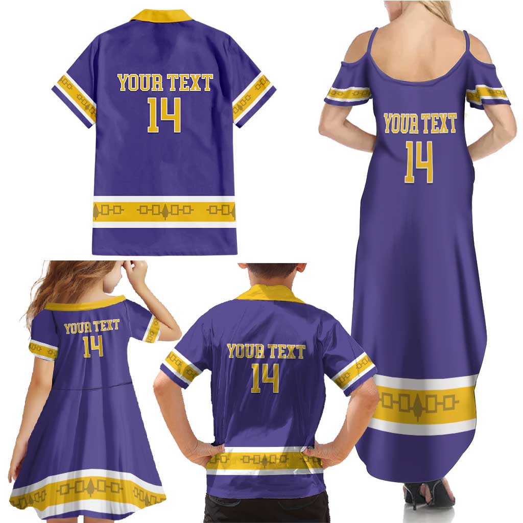 Custom Iroquois Lacrosse Family Matching Summer Maxi Dress and Hawaiian Shirt Haudenosaunee Nationals