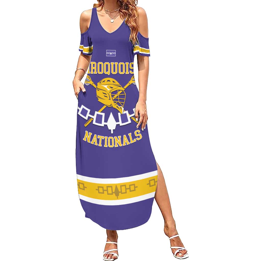 Custom Iroquois Lacrosse Family Matching Summer Maxi Dress and Hawaiian Shirt Haudenosaunee Nationals