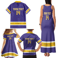 Custom Iroquois Lacrosse Family Matching Tank Maxi Dress and Hawaiian Shirt Haudenosaunee Nationals