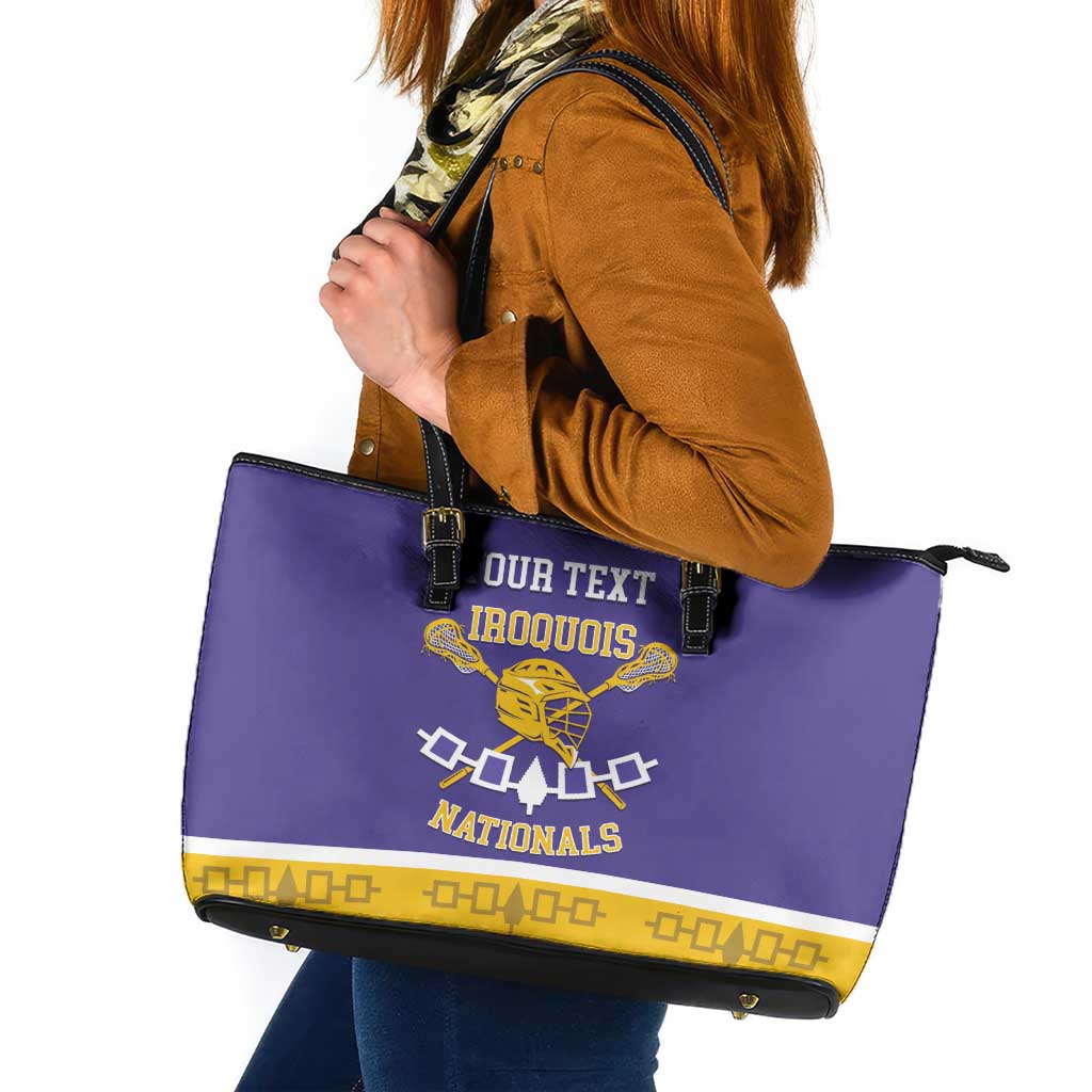 Custom Iroquois Lacrosse Leather Tote Bag Haudenosaunee Nationals