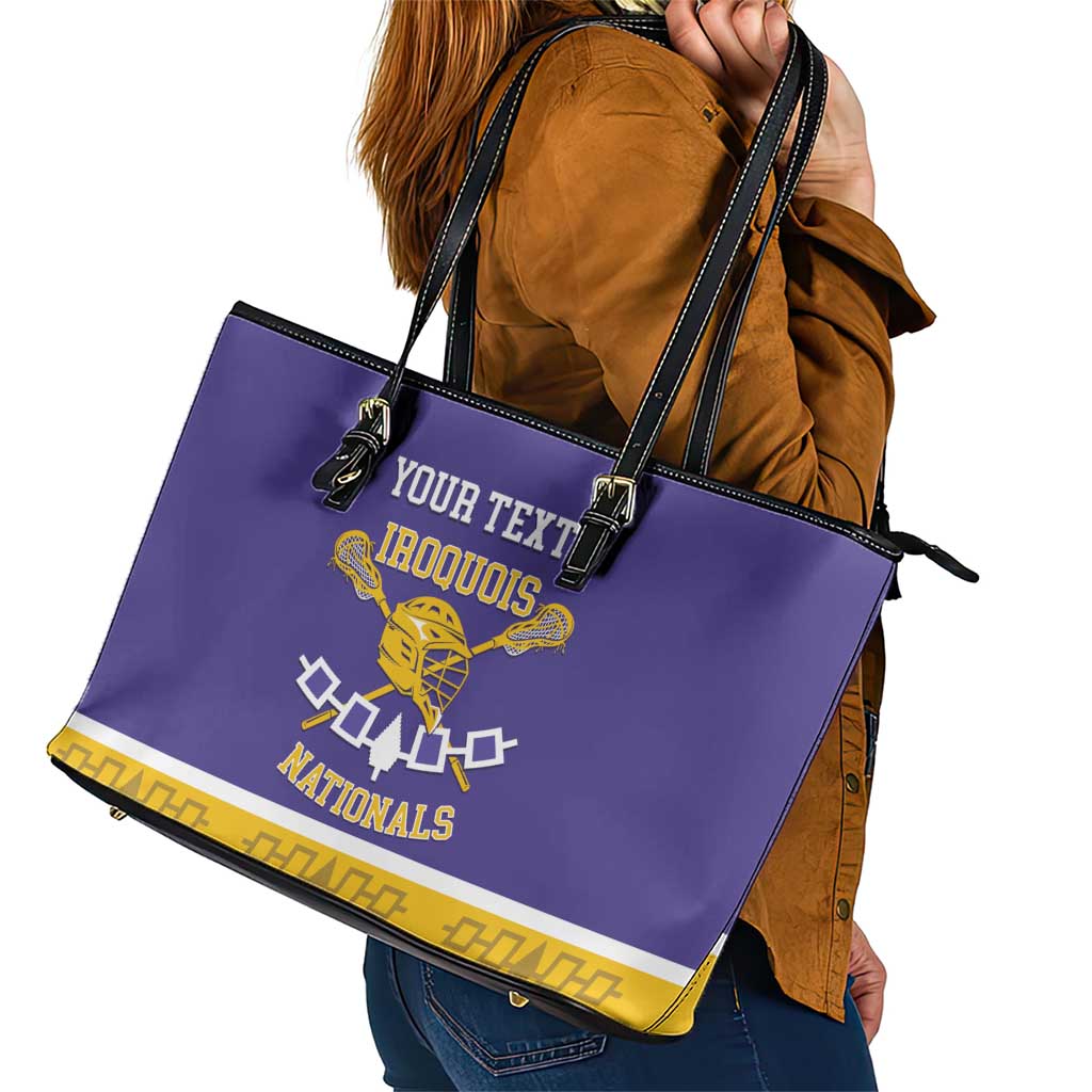 Custom Iroquois Lacrosse Leather Tote Bag Haudenosaunee Nationals