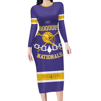 Custom Iroquois Lacrosse Long Sleeve Bodycon Dress Haudenosaunee Nationals