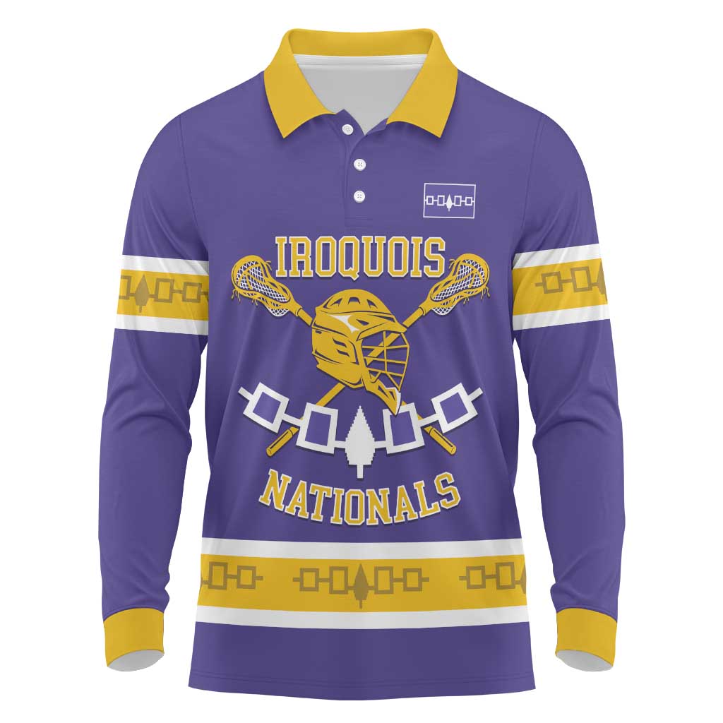Custom Iroquois Lacrosse Long Sleeve Polo Shirt Haudenosaunee Nationals