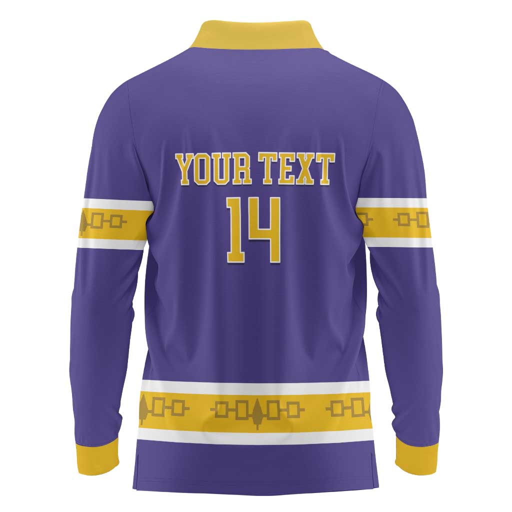 Custom Iroquois Lacrosse Long Sleeve Polo Shirt Haudenosaunee Nationals