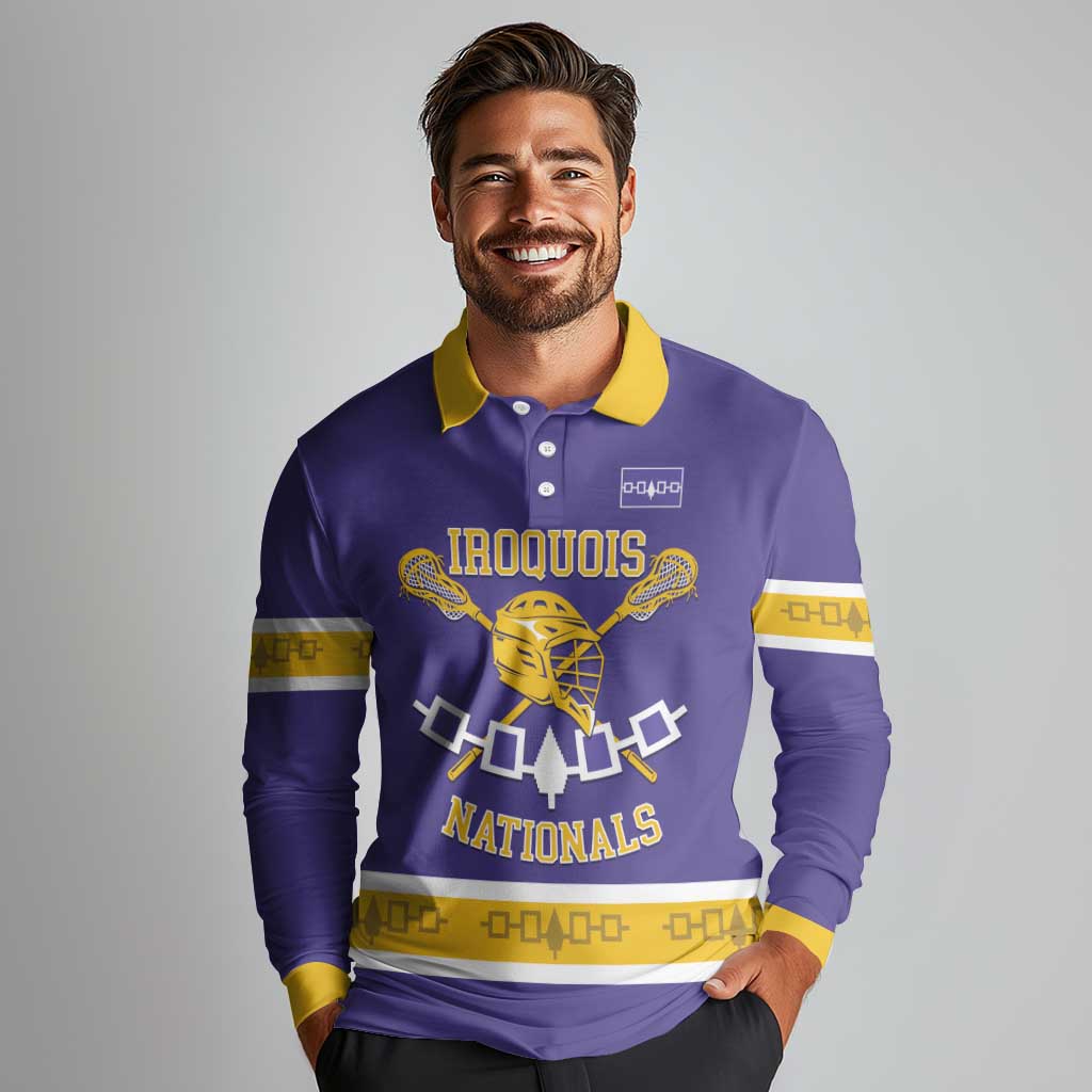 Custom Iroquois Lacrosse Long Sleeve Polo Shirt Haudenosaunee Nationals