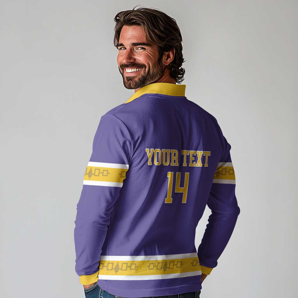 Custom Iroquois Lacrosse Long Sleeve Polo Shirt Haudenosaunee Nationals
