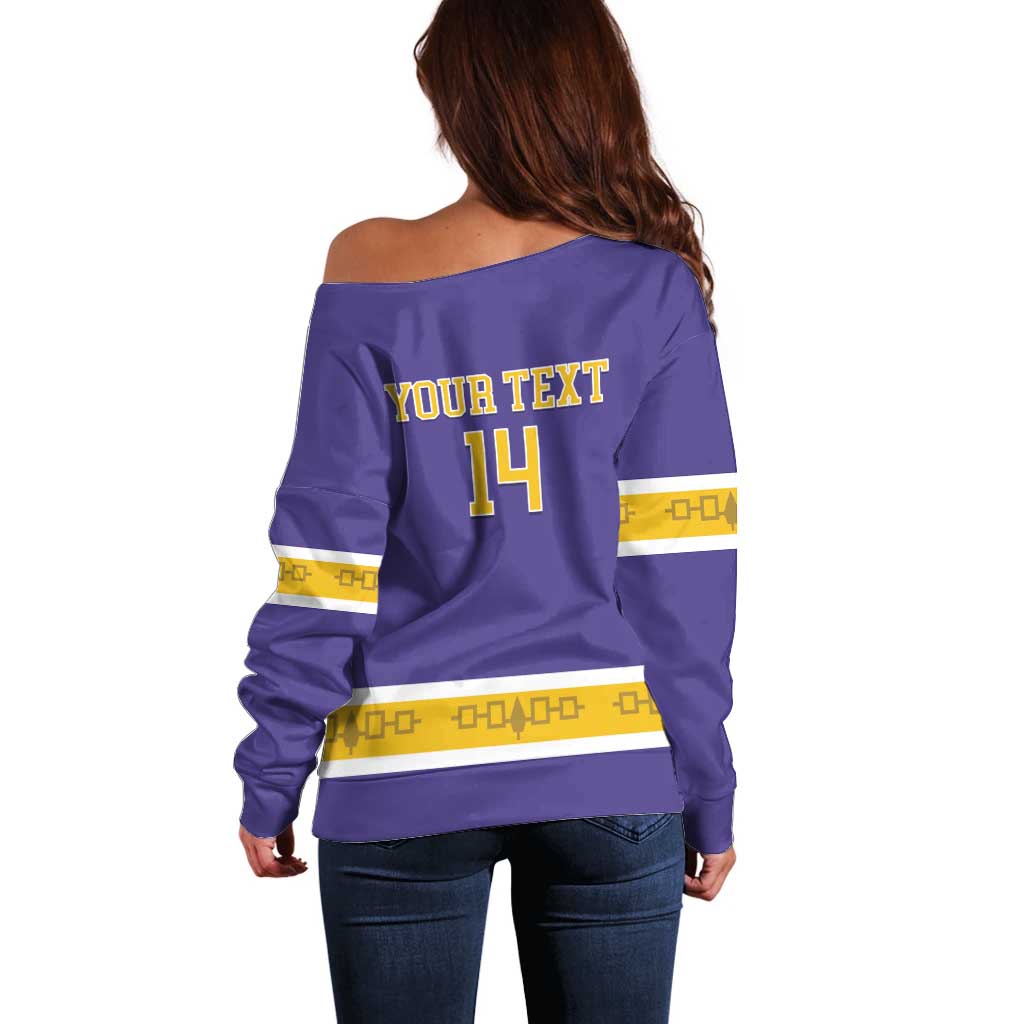 Custom Iroquois Lacrosse Off Shoulder Sweater Haudenosaunee Nationals