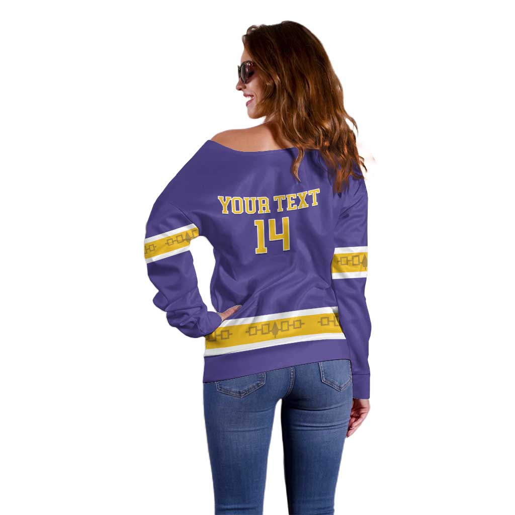 Custom Iroquois Lacrosse Off Shoulder Sweater Haudenosaunee Nationals