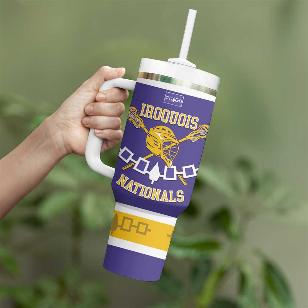 Custom Iroquois Lacrosse Tumbler With Handle Haudenosaunee Nationals