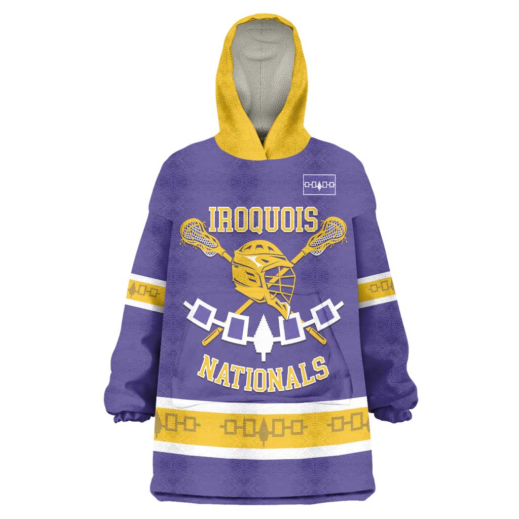 Custom Iroquois Lacrosse Wearable Blanket Hoodie Haudenosaunee Nationals