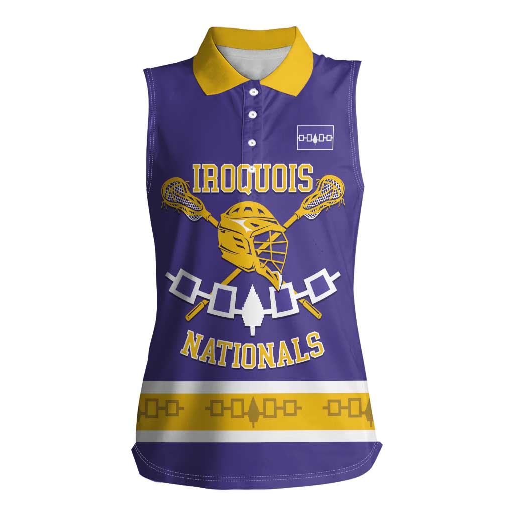 Custom Iroquois Lacrosse Women Sleeveless Polo Shirt Haudenosaunee Nationals