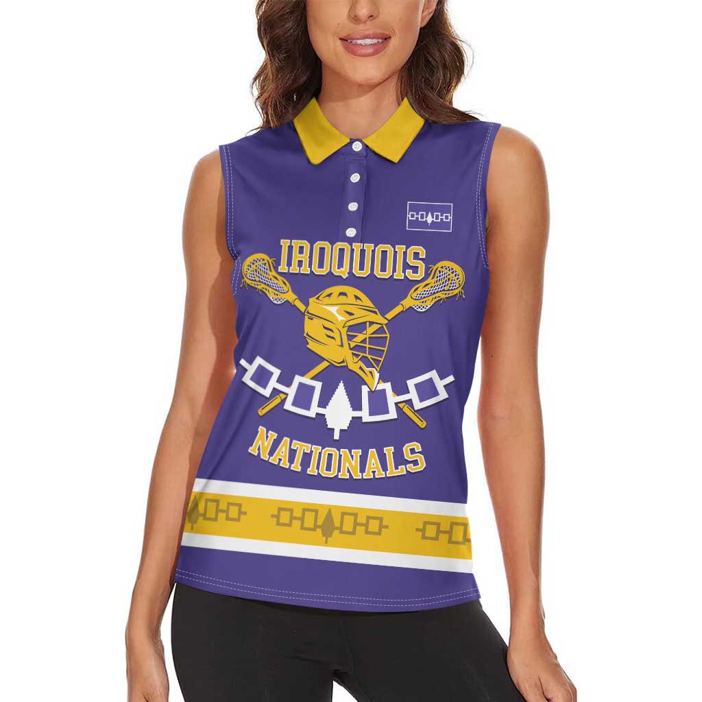 Custom Iroquois Lacrosse Women Sleeveless Polo Shirt Haudenosaunee Nationals