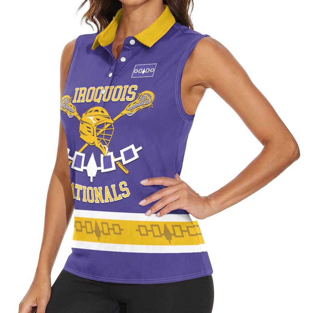 Custom Iroquois Lacrosse Women Sleeveless Polo Shirt Haudenosaunee Nationals