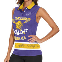 Custom Iroquois Lacrosse Women Sleeveless Polo Shirt Haudenosaunee Nationals