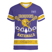 Custom Iroquois Lacrosse Women V-Neck T-Shirt Haudenosaunee Nationals